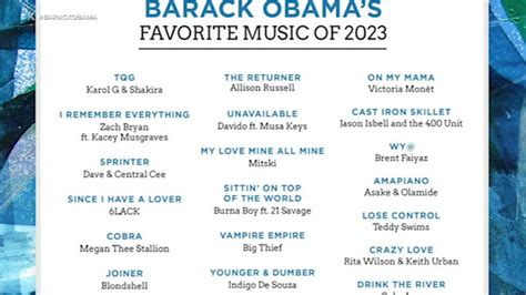 Barack Obama shares his favorite music of 2023, and it’s a super eclectic mix